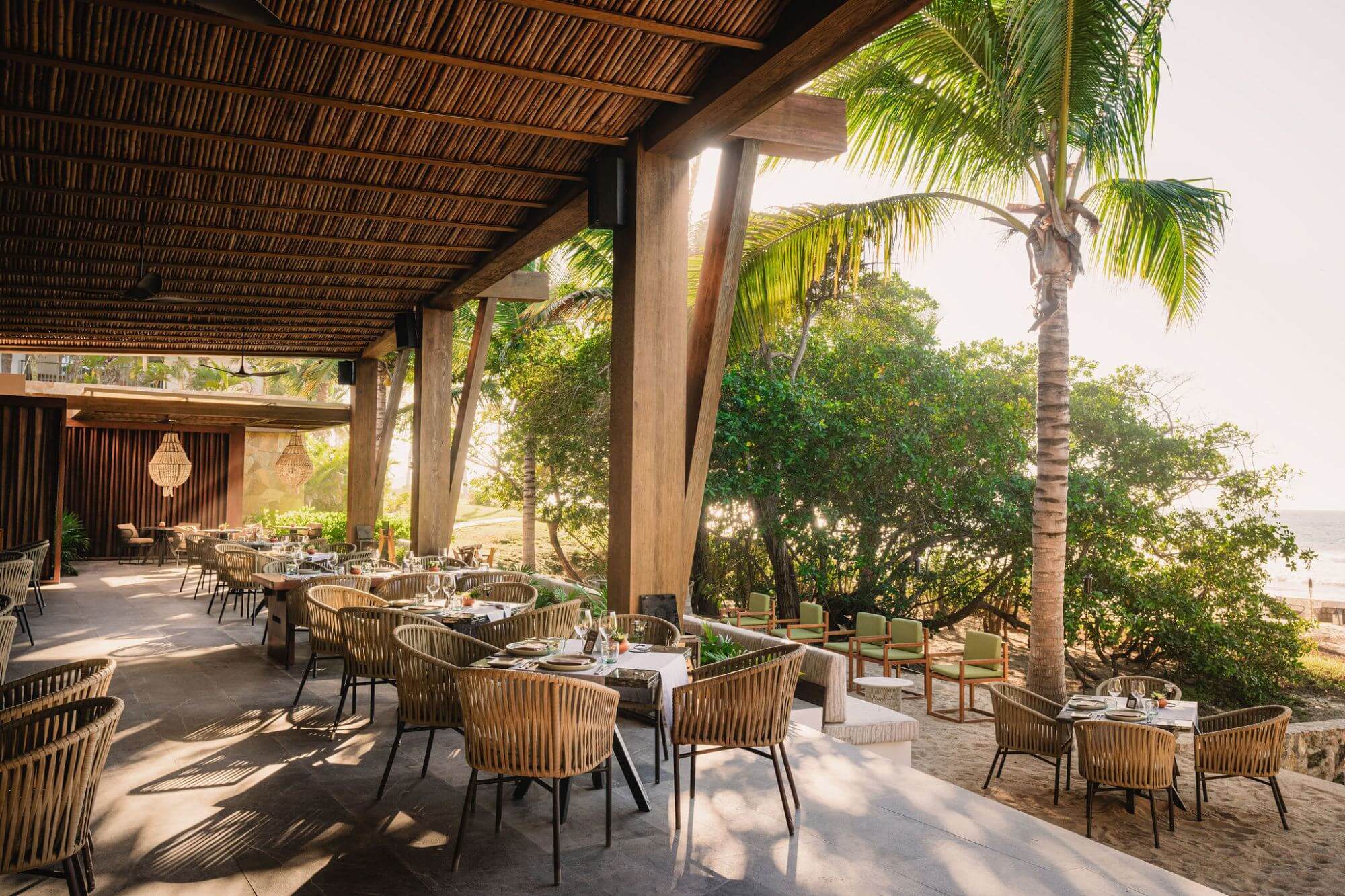 Open air restaurant with garden view